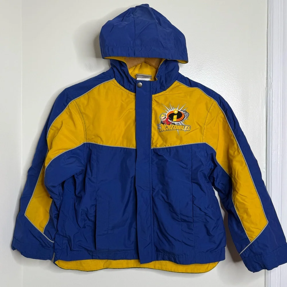 Disney Store Exclusive The Incredibles Zip Up Jacket Kids Size 7/8 Blue Yellow
